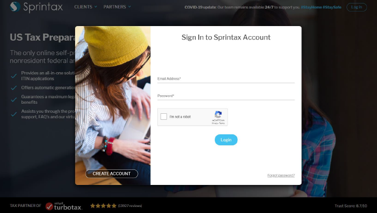 Log in to your Sprintax account