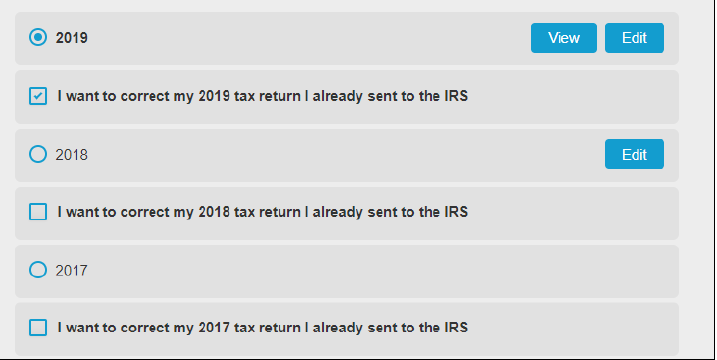 I want to correct my 2019/2018/2017 tax return I already sent to the IRS