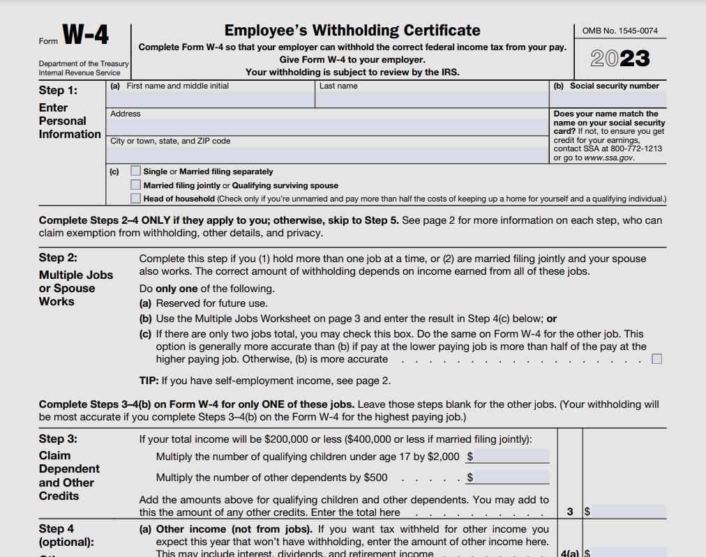 Colorado W4 Form 2023 Printable Forms Free Online   Form W 4 2023 Sample 