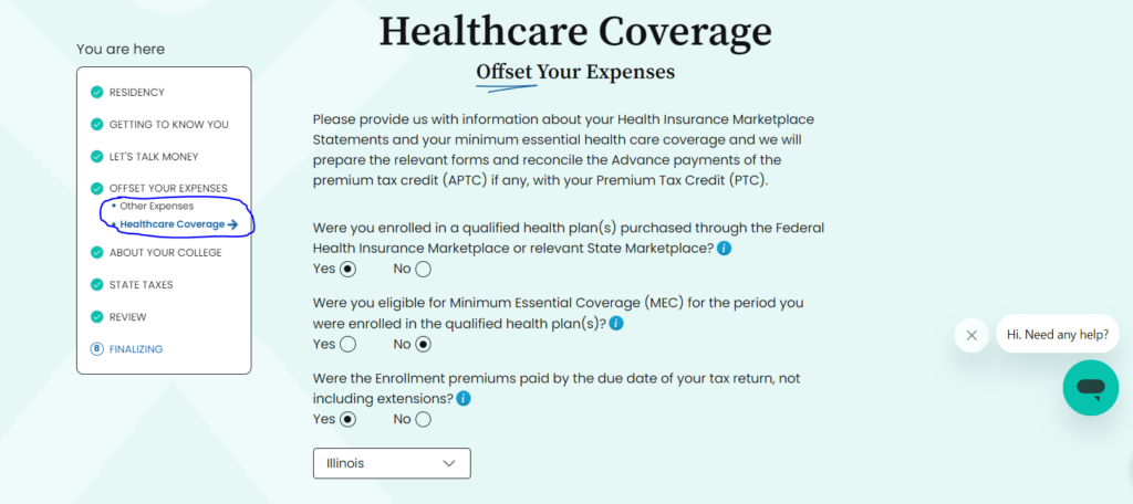 1095-A Healthcare coverage