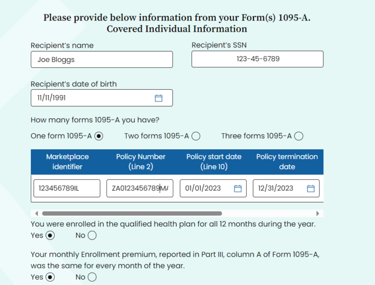 How does form 1095-A affect my taxes | 1095-A in Sprintax tax return ...