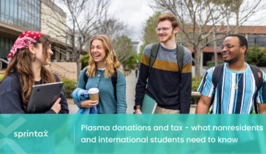 Plasma donations tax international students