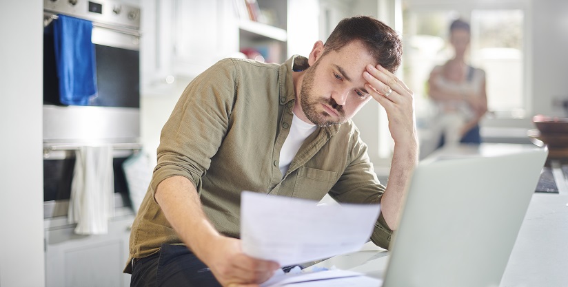 stressed man at tax time