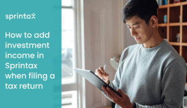 How to add investment income in Sprintax when filing a tax return