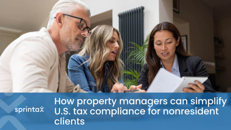 Property tax specialist helping non-resident property owners review tax documents and filing requirements.