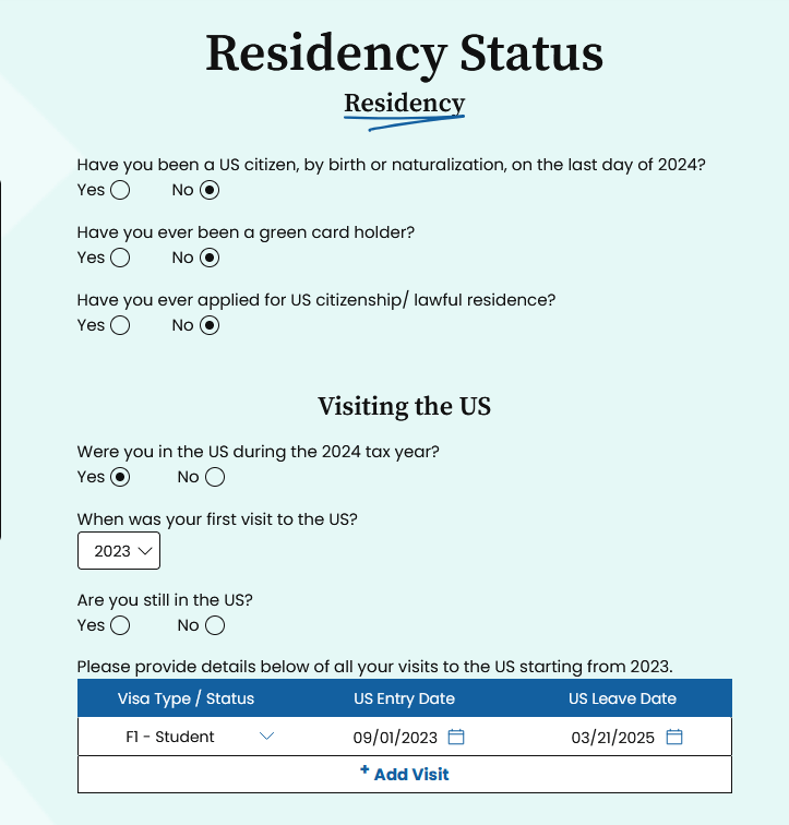 Sprintax Residency status - Amend tax return for tax year 2024